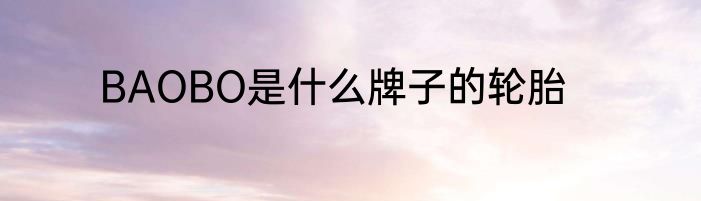 BAOBO是什么牌子的轮胎