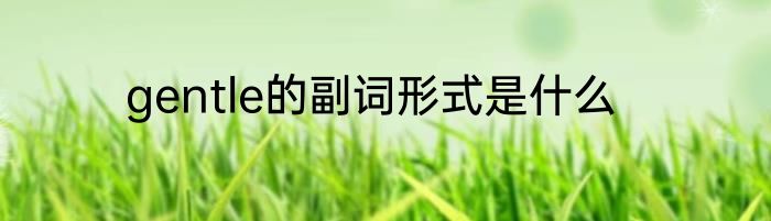 gentle的副词形式是什么