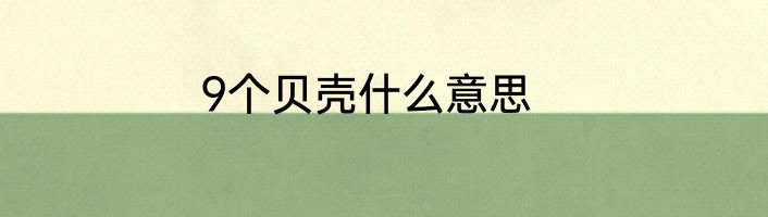 9个贝壳什么意思
