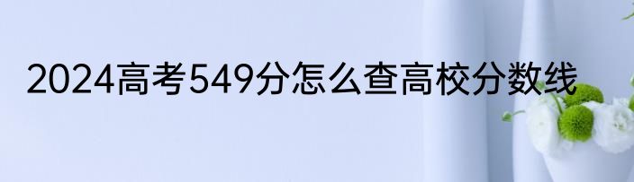2024高考549分怎么查高校分数线