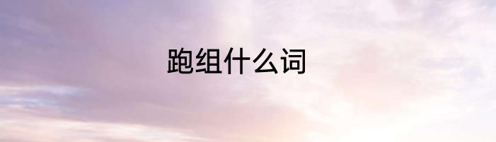 跑组什么词