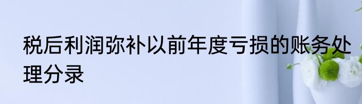 税后利润弥补以前年度亏损的账务处理分录