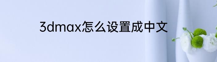 3dmax怎么设置成中文