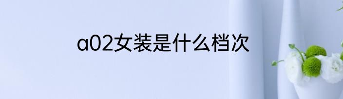a02女装是什么档次