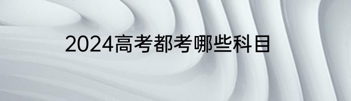 2024高考都考哪些科目
