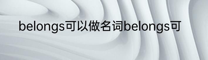 belongs可以做名词belongs可