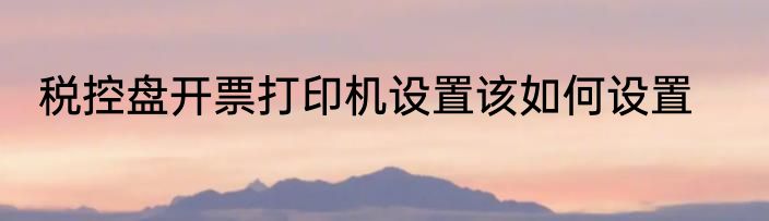 税控盘开票打印机设置该如何设置