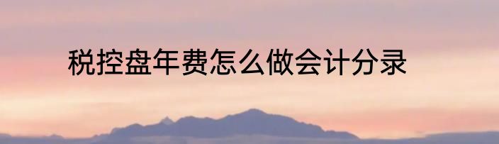 税控盘年费怎么做会计分录