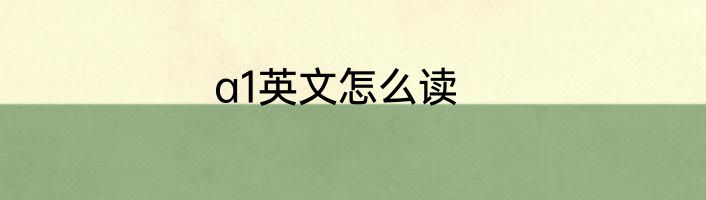 a1英文怎么读