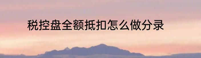 税控盘全额抵扣怎么做分录