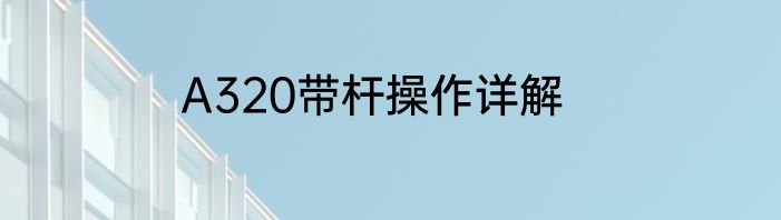 A320带杆操作详解