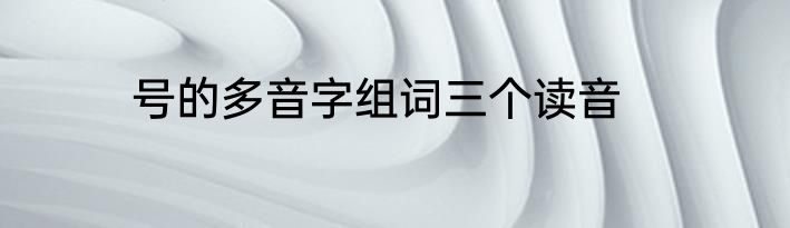 号的多音字组词三个读音