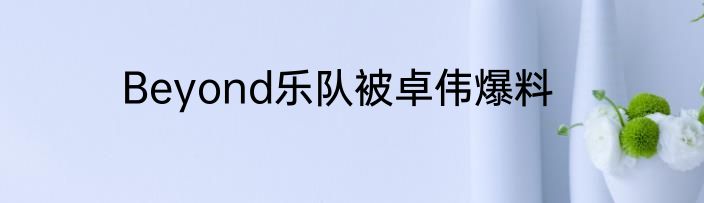 Beyond乐队被卓伟爆料