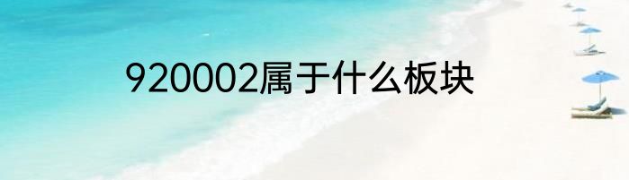 920002属于什么板块