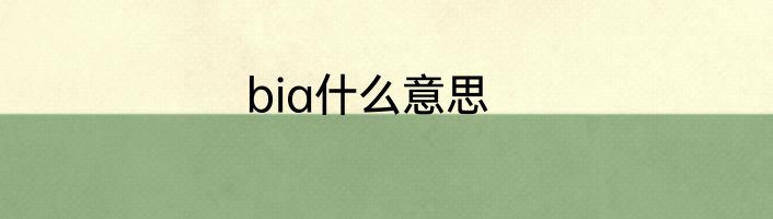 bia什么意思