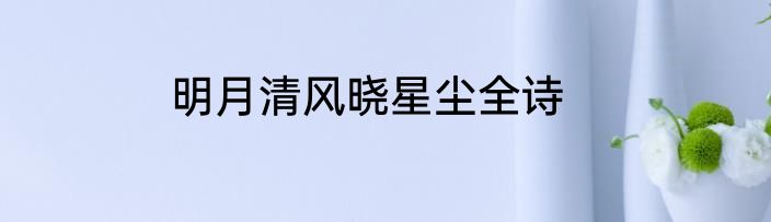 明月清风晓星尘全诗
