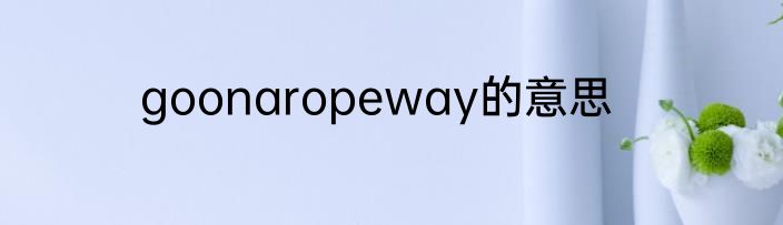 goonaropeway的意思