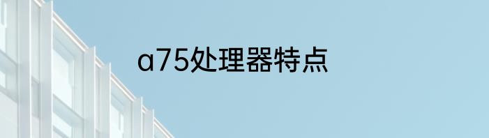a75处理器特点