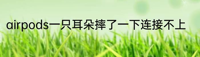 airpods一只耳朵摔了一下连接不上