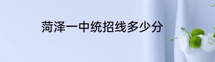 菏泽一中统招线多少分
