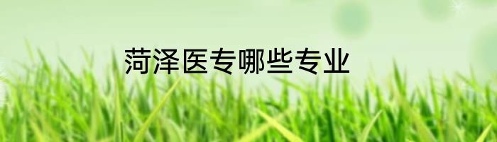 菏泽医专哪些专业