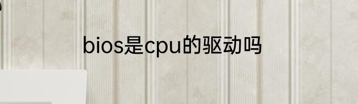 bios是cpu的驱动吗