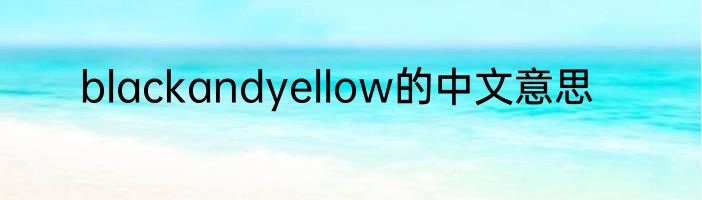 blackandyellow的中文意思