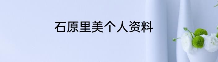 石原里美个人资料