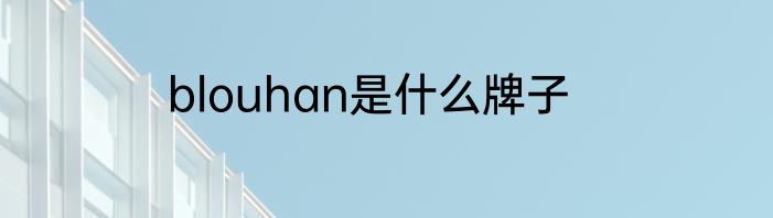 blouhan是什么牌子