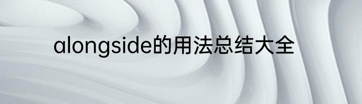 alongside的用法总结大全