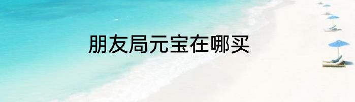 朋友局元宝在哪买