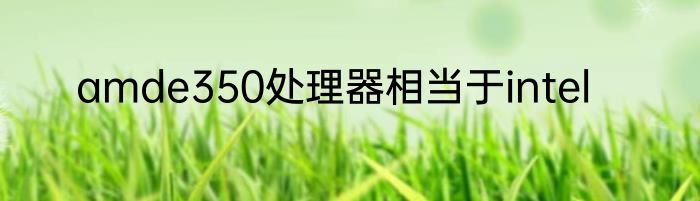 amde350处理器相当于intel