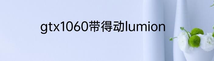 gtx1060带得动lumion
