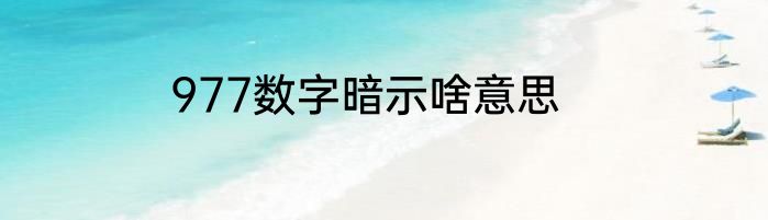 977数字暗示啥意思