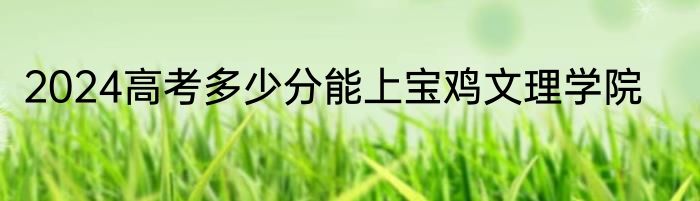 2024高考多少分能上宝鸡文理学院