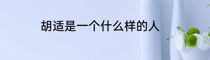 胡适是一个什么样的人