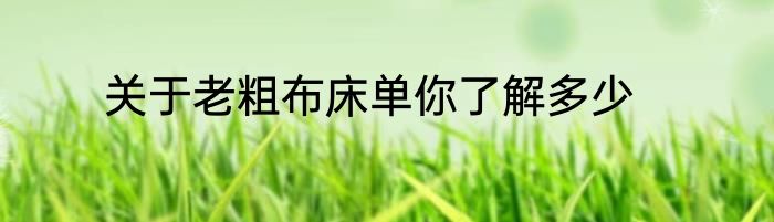 关于老粗布床单你了解多少