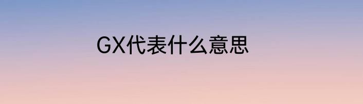 GX代表什么意思