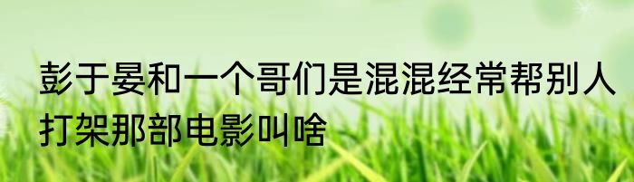 彭于晏和一个哥们是混混经常帮别人打架那部电影叫啥