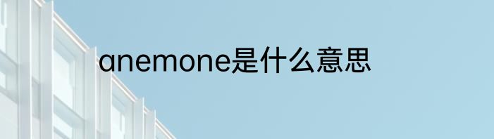 anemone是什么意思