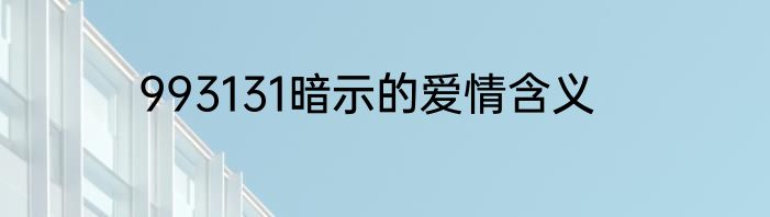 993131暗示的爱情含义