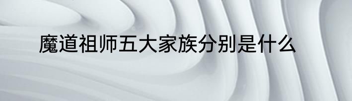 魔道祖师五大家族分别是什么