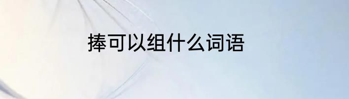 捧可以组什么词语