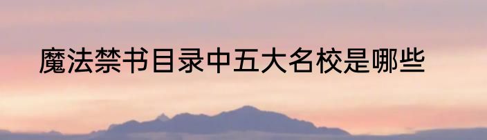 魔法禁书目录中五大名校是哪些