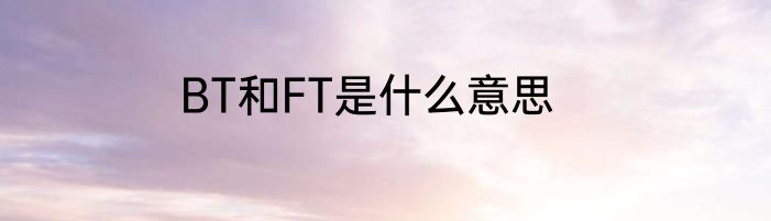 BT和FT是什么意思