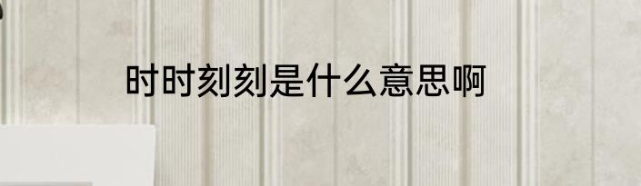 时时刻刻是什么意思啊