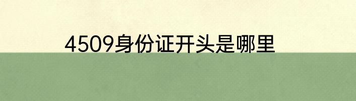 4509身份证开头是哪里