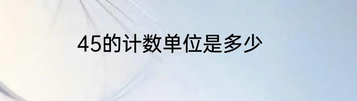 45的计数单位是多少