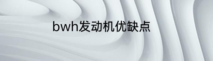 bwh发动机优缺点