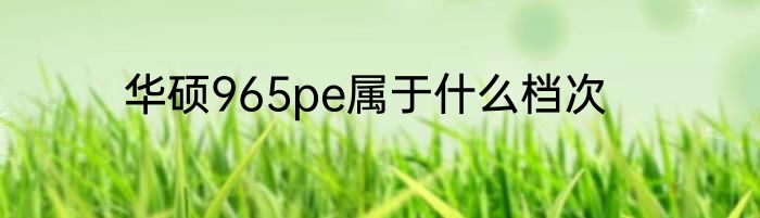 华硕965pe属于什么档次